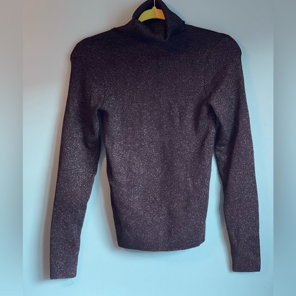 Express Fitted Shine Turtleneck Long Sleeve Sweater - Picture 7 of 9